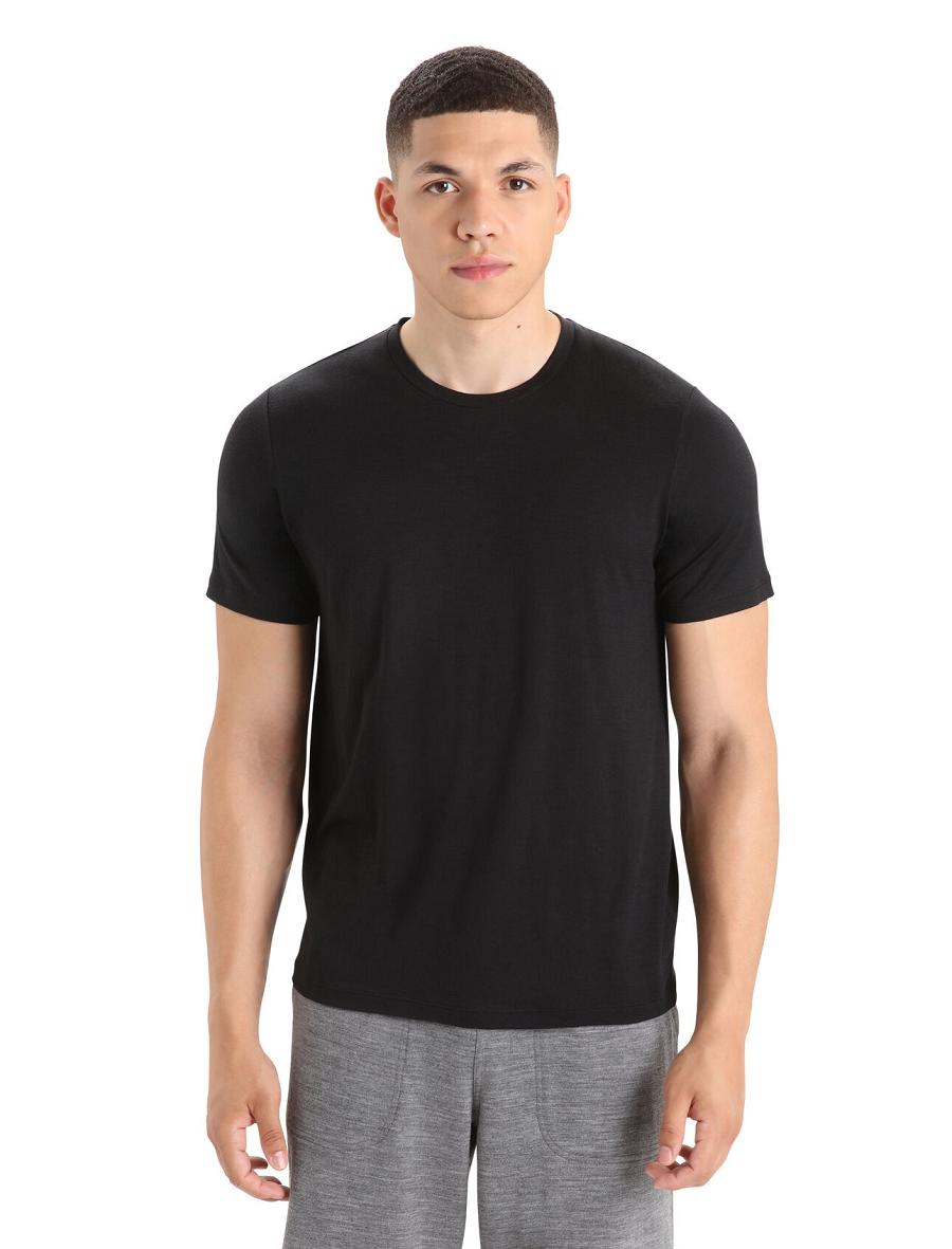 T Shirts Icebreaker Merino Tech Lite II Corta Sleeve Tee Homme Noir | FR 1169JPQJ